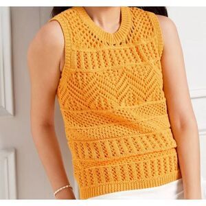 Talbots NWT Orange top vest size large